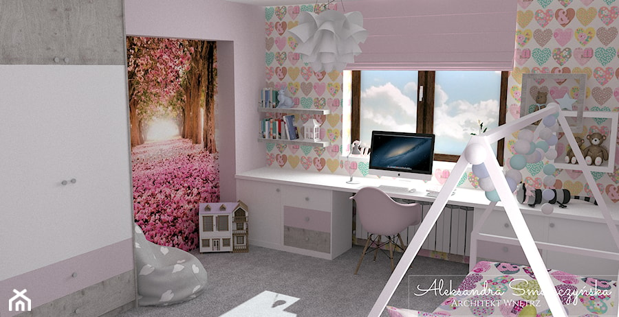 Pokój dla nastolatki - zdjęcie od Aleksandra Tymińska Projektowanie Wnętrz