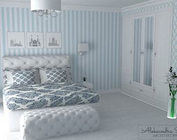 Błękitna Sypialnia Glamour - zdjęcie od Aleksandra Tymińska Projektowanie Wnętrz - Homebook