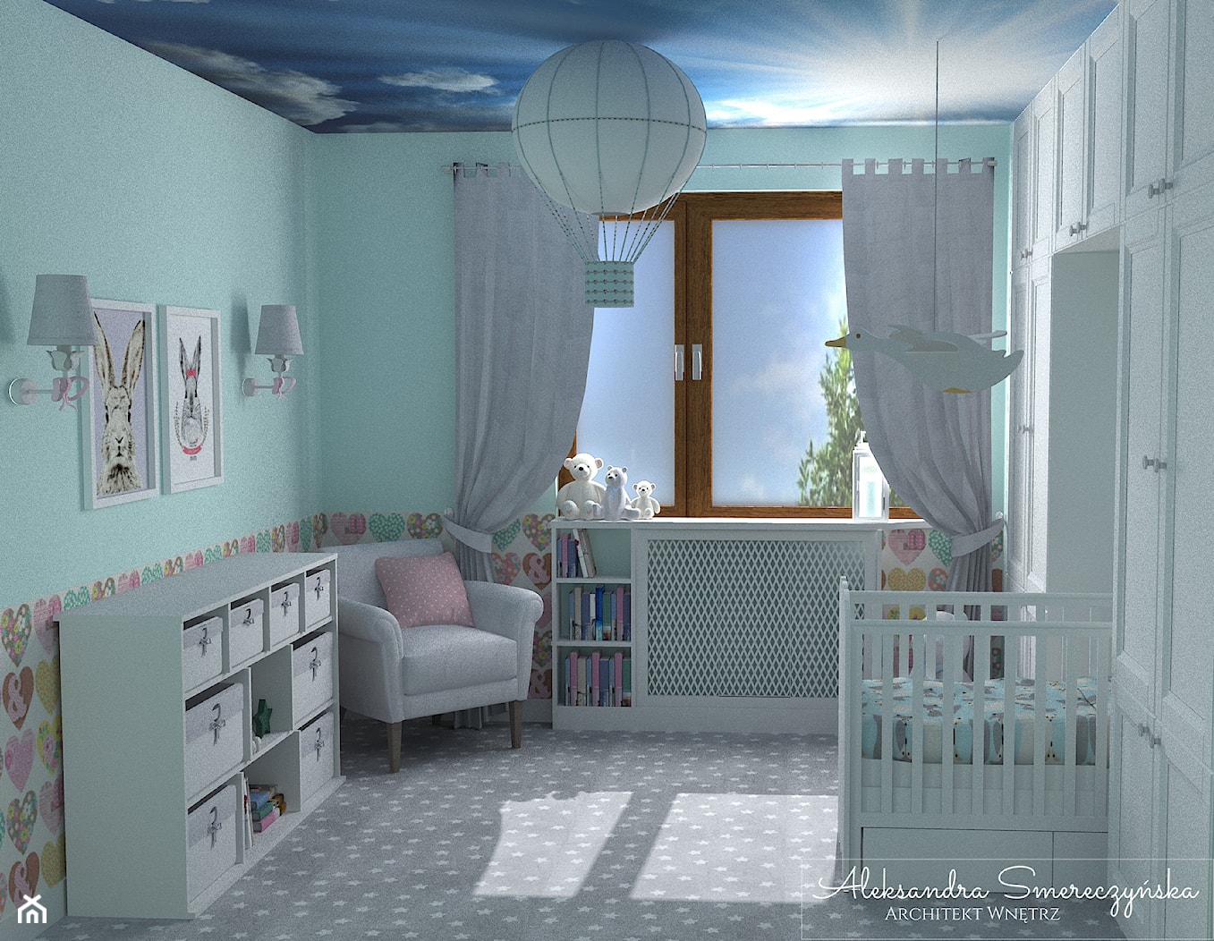 Miętowy pokój dla dziecka - zdjęcie od Aleksandra Tymińska Projektowanie Wnętrz - Homebook