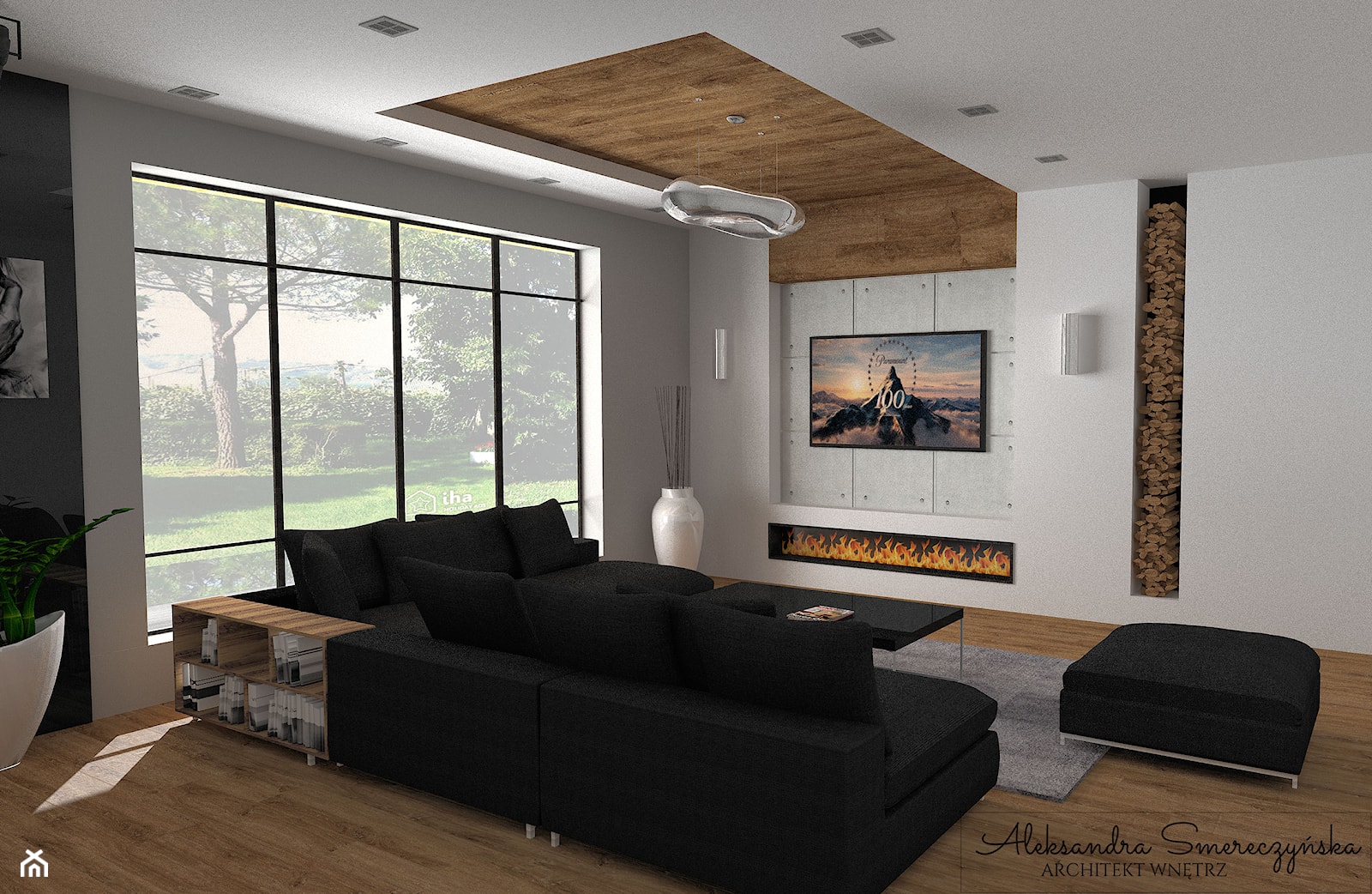 Beton, szkło i drewno - zdjęcie od Aleksandra Tymińska Projektowanie Wnętrz - Homebook