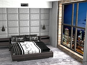 Tapicerowana ściana w sypialni - zdjęcie od Aleksandra Tymińska Projektowanie Wnętrz