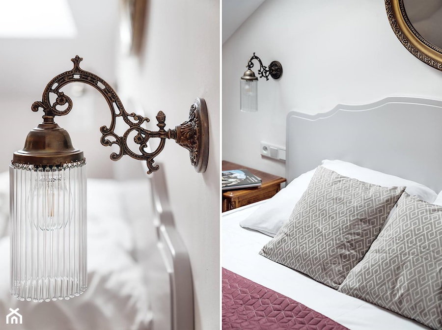 Apartament na wynajem na krakowskim Kazimierzu - Mała biała szara sypialnia, styl nowoczesny - zdjęcie od double look design