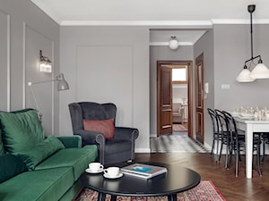 Apartament na wynajem na krakowskim Kazimierzu - Średni szary salon z jadalnią, styl nowoczesny - zdjęcie od double look design