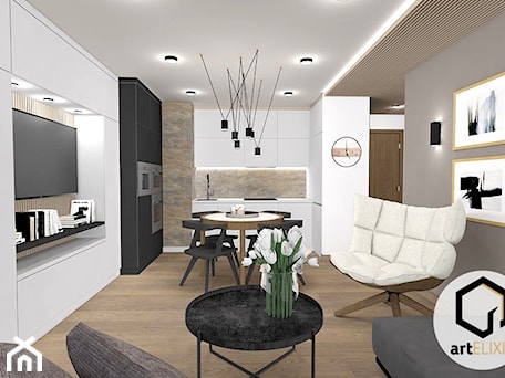 Aranżacje wnętrz - Salon: Apartament w Olsztynie - Salon, styl nowoczesny - ART ELIXIR. Przeglądaj, dodawaj i zapisuj najlepsze zdjęcia, pomysły i inspiracje designerskie. W bazie mamy już prawie milion fotografii!