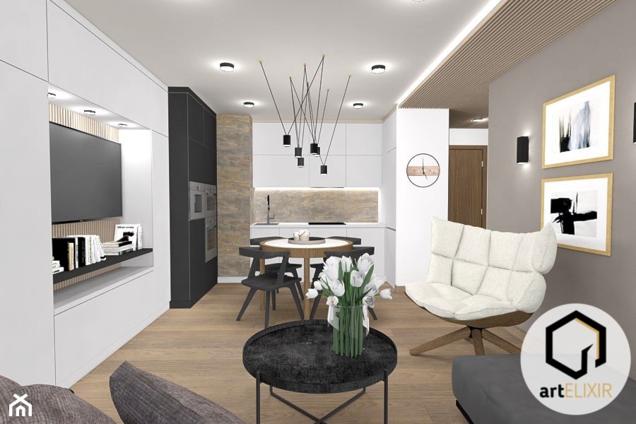 Apartament w Olsztynie - Salon, styl nowoczesny - zdjęcie od ART ELIXIR