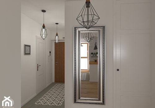 ZEN GARDEN - Mieszkanie 68m2 - Średni biały hol / przedpokój, styl skandynawski - zdjęcie od HD PROJEKT - Studio Projektowania Wnętrz
