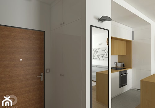 VILLA NOBILE - Mieszkanie 48m2 - Mały biały hol / przedpokój, styl nowoczesny - zdjęcie od HD PROJEKT - Studio Projektowania Wnętrz