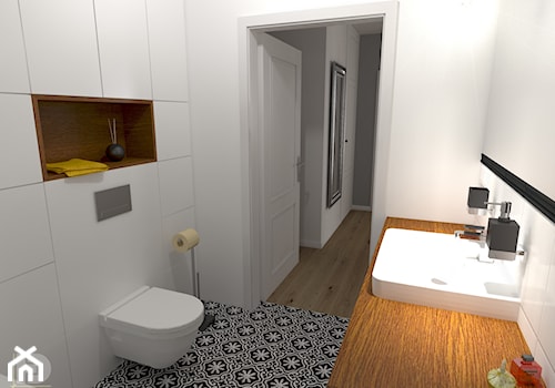ZEN GARDEN - Mieszkanie 68m2 - Mała bez okna z lustrem łazienka, styl skandynawski - zdjęcie od HD PROJEKT - Studio Projektowania Wnętrz