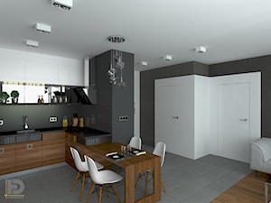 MENNICA - Apartament 49m2 - warianty aranżacji - Średni biały hol / przedpokój, styl nowoczesny - zdjęcie od HD PROJEKT - Studio Projektowania Wnętrz