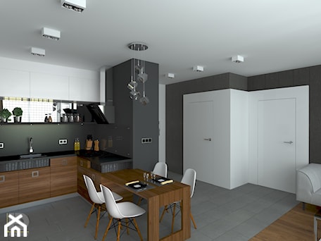 Aranżacje wnętrz - Hol / Przedpokój: MENNICA - Apartament 49m2 - warianty aranżacji - Średni biały hol / przedpokój, styl nowoczesny - HD PROJEKT - Studio Projektowania Wnętrz. Przeglądaj, dodawaj i zapisuj najlepsze zdjęcia, pomysły i inspiracje designerskie. W bazie mamy już prawie milion fotografii!