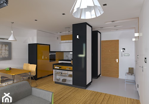 MENNICA - Apartament 49m2 - Mały biały hol / przedpokój, styl nowoczesny - zdjęcie od HD PROJEKT - Studio Projektowania Wnętrz