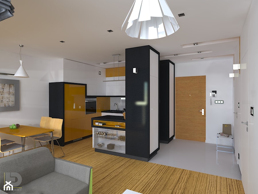 MENNICA - Apartament 49m2 - Mały biały hol / przedpokój, styl nowoczesny - zdjęcie od HD PROJEKT - Studio Projektowania Wnętrz