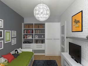 MODERNA - Mieszkanie 69m2 - Średni biały szary pokój dziecka dla nastolatka, styl nowoczesny - zdjęcie od HD PROJEKT - Studio Projektowania Wnętrz
