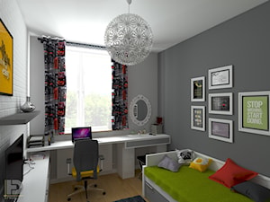 MODERNA - Mieszkanie 69m2 - Średni biały czarny pokój dziecka dla nastolatka dla chłopca dla dziewczynki, styl nowoczesny - zdjęcie od HD PROJEKT - Studio Projektowania Wnętrz