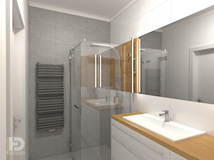 VILLA NOBILE - Mieszkanie 48m2 - Mała na poddaszu bez okna z lustrem łazienka, styl nowoczesny - zdjęcie od HD PROJEKT - Studio Projektowania Wnętrz