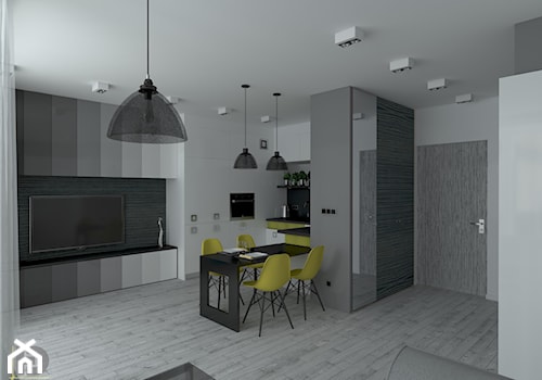 MENNICA - Apartament 49m2 - warianty aranżacji - Sypialnia, styl nowoczesny - zdjęcie od HD PROJEKT - Studio Projektowania Wnętrz