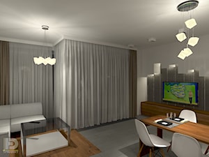 MENNICA - Apartament 49m2 - warianty aranżacji - Salon, styl nowoczesny - zdjęcie od HD PROJEKT - Studio Projektowania Wnętrz