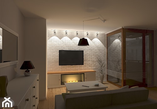 ZEN GARDEN - Mieszkanie 68m2 - Mały biały salon, styl skandynawski - zdjęcie od HD PROJEKT - Studio Projektowania Wnętrz
