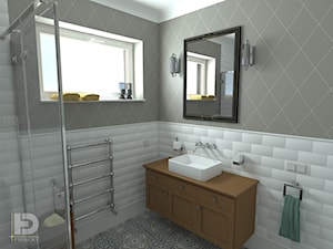 SEGMENT MIESZKALNY - Poddasze 50m2 - Mała łazienka z oknem, styl tradycyjny - zdjęcie od HD PROJEKT - Studio Projektowania Wnętrz