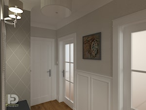 SEGMENT MIESZKALNY - Poddasze 50m2 - Średni biały szary hol / przedpokój, styl tradycyjny - zdjęcie od HD PROJEKT - Studio Projektowania Wnętrz