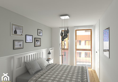 ZEN GARDEN - Mieszkanie 68m2 - Średnia biała sypialnia, styl skandynawski - zdjęcie od HD PROJEKT - Studio Projektowania Wnętrz