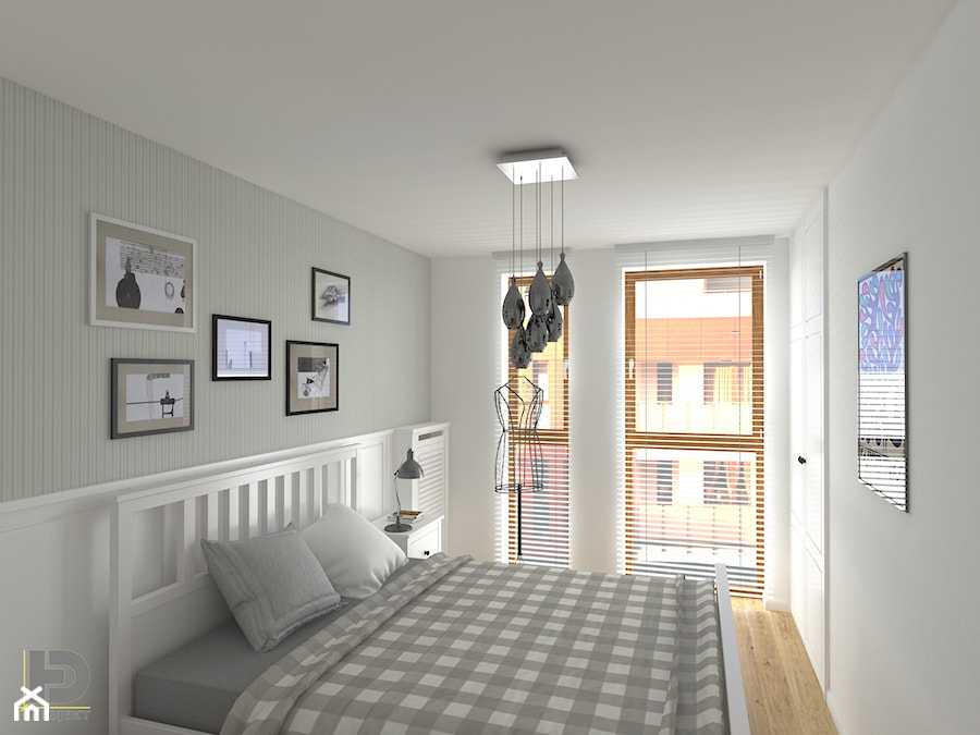 ZEN GARDEN - Mieszkanie 68m2 - Średnia biała sypialnia, styl skandynawski - zdjęcie od HD PROJEKT - Studio Projektowania Wnętrz