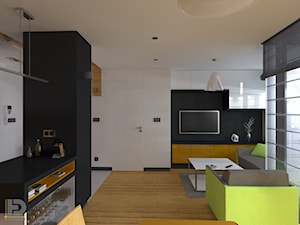MENNICA - Apartament 49m2 - Salon, styl nowoczesny - zdjęcie od HD PROJEKT - Studio Projektowania Wnętrz