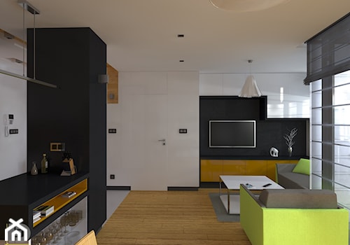 MENNICA - Apartament 49m2 - Salon, styl nowoczesny - zdjęcie od HD PROJEKT - Studio Projektowania Wnętrz