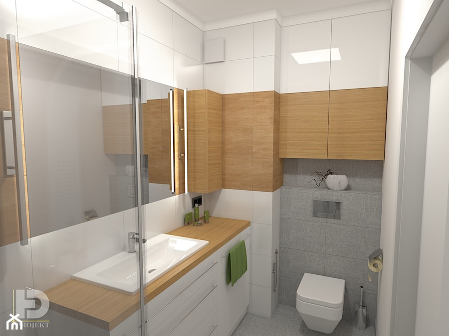 VILLA NOBILE - Mieszkanie 48m2 - Mała bez okna łazienka, styl nowoczesny - zdjęcie od HD PROJEKT - Studio Projektowania Wnętrz