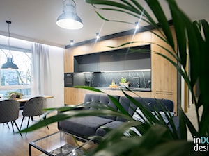 Apartament Pabianice - Salon, styl nowoczesny - zdjęcie od INDOMDESIGN