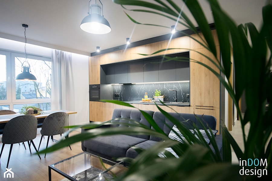 Apartament Pabianice - Salon, styl nowoczesny - zdjęcie od INDOMDESIGN