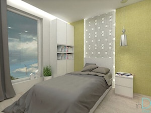 Pomysł na sypialnię - Średnia biała sypialnia, styl nowoczesny - zdjęcie od INDOMDESIGN