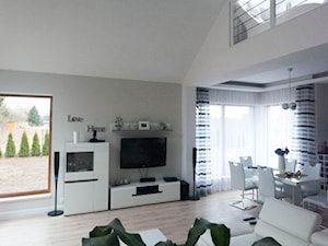 Nowoczesny minimalizm -dom pod Łodzią - Salon, styl minimalistyczny - zdjęcie od INDOMDESIGN