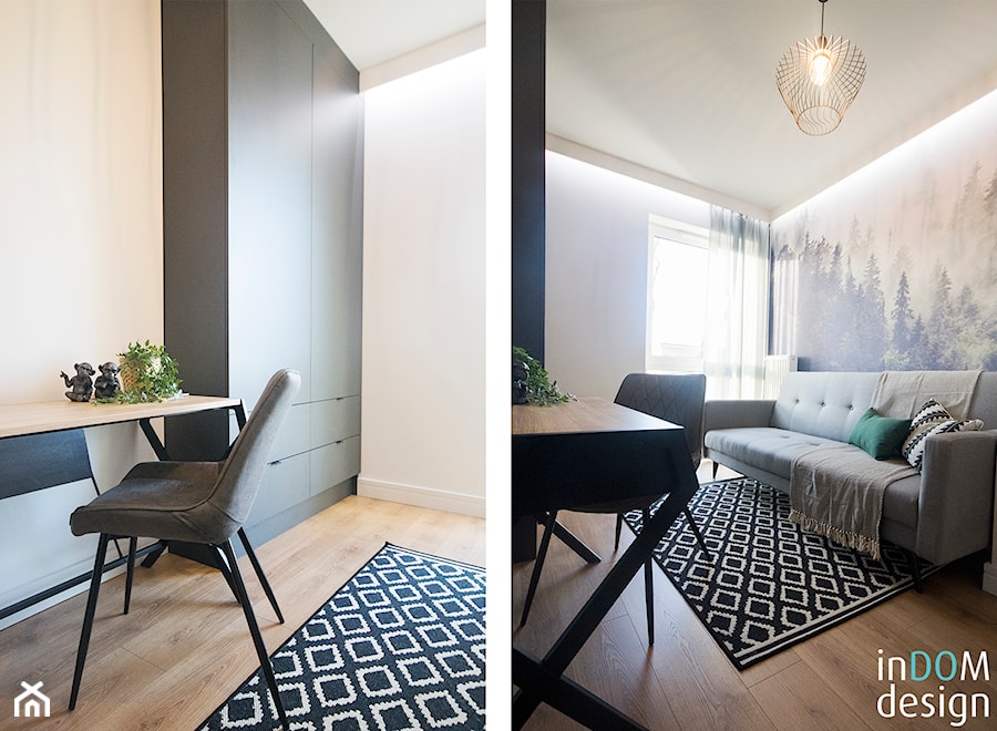 Apartament Pabianice - Sypialnia, styl nowoczesny - zdjęcie od INDOMDESIGN