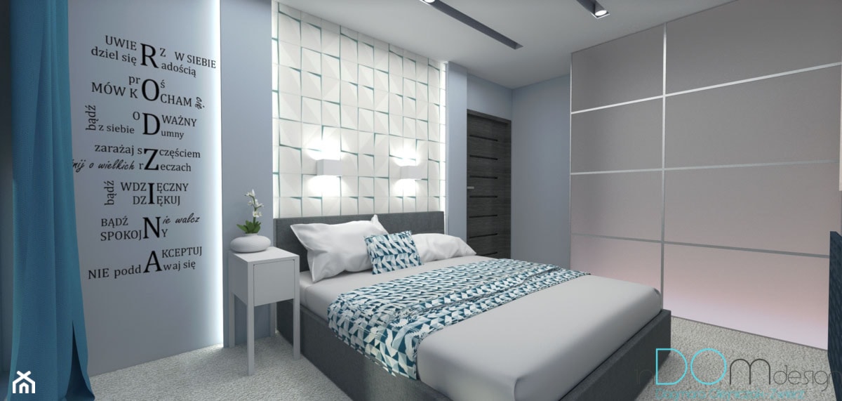 Pomysł na sypialnię - Średnia szara sypialnia, styl minimalistyczny - zdjęcie od INDOMDESIGN - Homebook