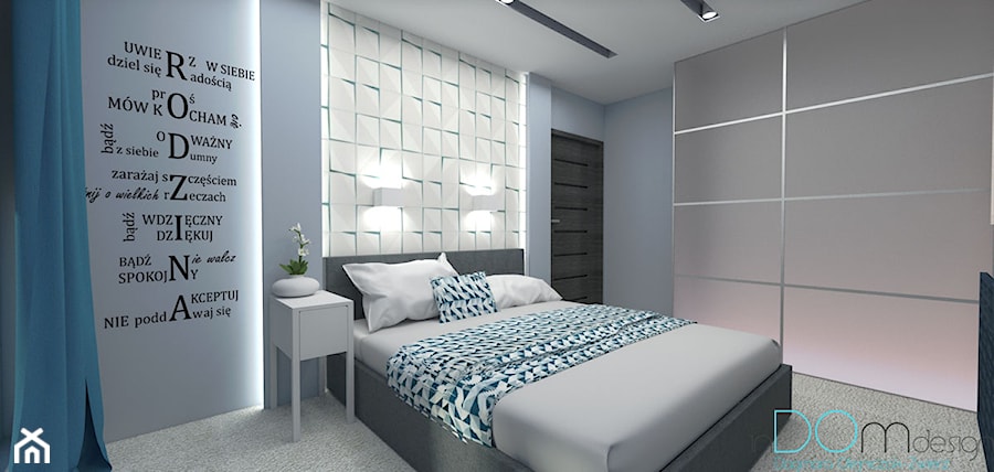 Pomysł na sypialnię - Średnia szara sypialnia, styl minimalistyczny - zdjęcie od INDOMDESIGN