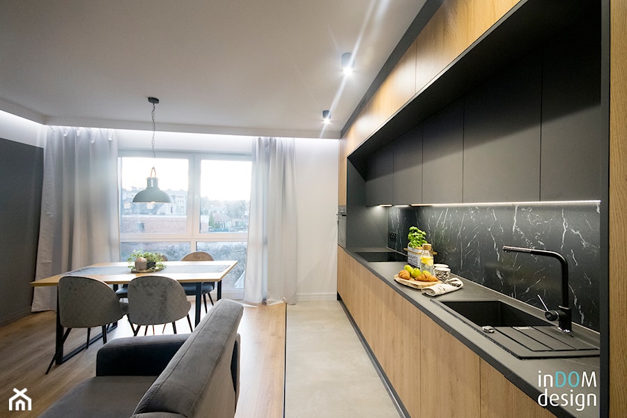 Apartament Pabianice - Kuchnia, styl nowoczesny - zdjęcie od INDOMDESIGN
