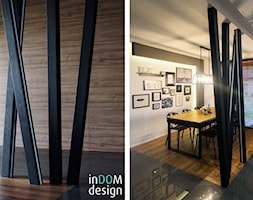 Dom - wnętrza w nowoczesnym wydaniu - Średnia biała czarna jadalnia jako osobne pomieszczenie, sty ... - zdjęcie od INDOMDESIGN - Homebook