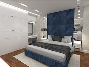 Nowoczesny glamour-mieszkanie - Średnia szara sypialnia, styl glamour - zdjęcie od INDOMDESIGN