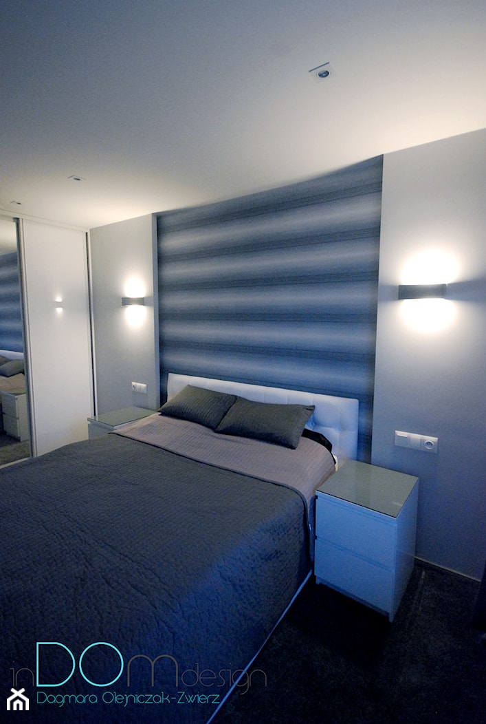 Niebiesko-szara sypialnia - zdjęcie od INDOMDESIGN - Homebook