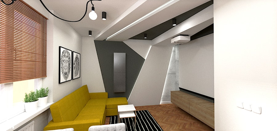 Mieszkanie dla singla - Salon, styl nowoczesny - zdjęcie od INDOMDESIGN
