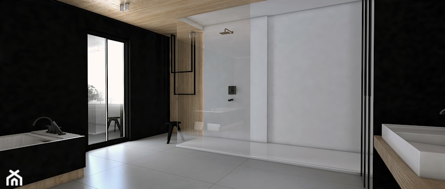 - No.2 Łazienka - Duża na poddaszu łazienka z oknem, styl minimalistyczny - zdjęcie od Designed by M