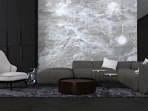 - No.3 Living room - Duży czarny salon, styl glamour - zdjęcie od Designed by M