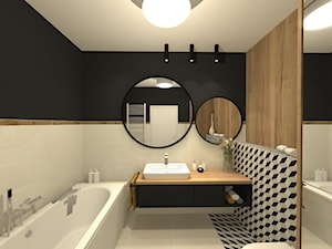 łazienka z czarnymi ścianami - zdjęcie od Innerium Karolina Trojga