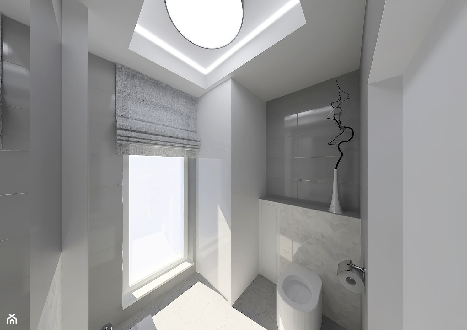 Mała toaleta w domu jednorodzinnym - zdjęcie od Marcin Kasprzak - Biuro Projektowe - Homebook