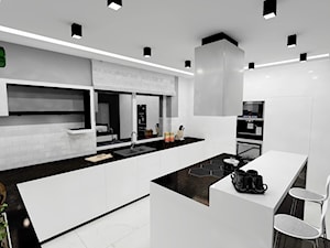 Kuchnia w czerni i bieli - zdjęcie od Marcin Kasprzak - Biuro Projektowe