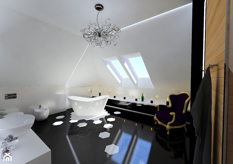 Salon łazienkowy na poddaszu - zdjęcie od Marcin Kasprzak - Biuro Projektowe