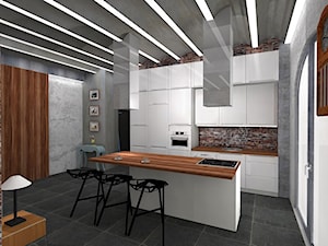 LOFT W OSIEDLU DEWELOPERSKIM 63M2 - Kuchnia, styl nowoczesny - zdjęcie od Pracownia55