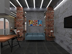 LOFT W OSIEDLU DEWELOPERSKIM 63M2 - Salon, styl nowoczesny - zdjęcie od Pracownia55