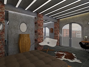 LOFT W OSIEDLU DEWELOPERSKIM 63M2 - Sypialnia, styl nowoczesny - zdjęcie od Pracownia55
